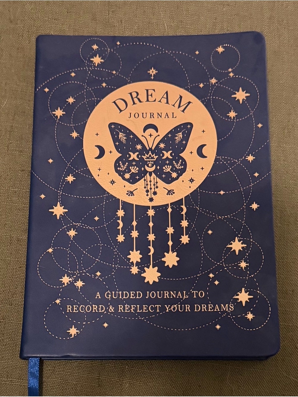 Dream Journal Guided Notebook - Navy Blue with Rose Gold Design